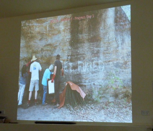 Cleaning graffiti from Aboriginal sites